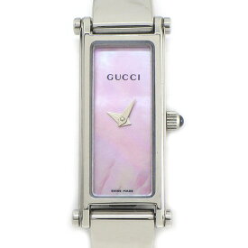 【最大1万円OFF★スプリングセール】 グッチ GUCCI 腕時計 バングルウォッチ 1500L レクタンギュラー ピンクシェル文字盤 SS クオーツアナログ 【中古】