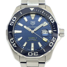 【最大1万円OFF★スプリングセール】 タグ・ホイヤー TAG Heuer 腕時計 アクアレーサー キャリバー5 WAY201B.BA0927 ブルー文字盤 デイト 回転ベゼル SS セラミック 自動巻き 【箱・保付き】 【中古】