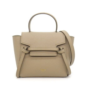 セリーヌ CELINE ハンドバッグ/ショルダーバッグ ベルトバッグ ピコ 194263ZVA.18LT ライトトープ カーフスキン ゴールド金具 【中古】