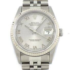 ロレックス Rolex 腕時計 デイトジャスト 16234 Y番 2002年製 ローマンインデックス サンレイ シルバー文字盤 フルーテッドベゼル ジュビリーブレス K18WG SS 自動巻き 【OH済み】 【箱・保付き】 【中古】