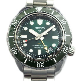 セイコー SEIKO 腕時計 プロスペックス ダイバースキューバ SBEJ009/6R54-00D0 サンレイ グリーン文字盤 デイト GMT 回転ベゼル 夜光針/インデックス SS 自動巻き 【箱・保付き】 【中古】