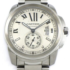 カルティエ Cartier 腕時計 カリブル W7100015 デイト スモールセコンド 裏スケ 夜光インデックス 夜光インデックス 夜光針 シルバー文字盤 SS 自動巻き 【中古】