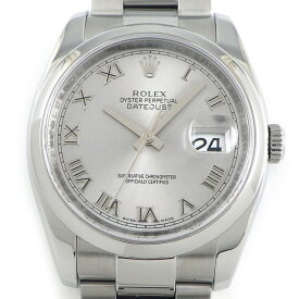 ロレックス Rolex 腕時計 デイトジャスト 116200 M番 2007-2008年製 ルーレット刻印 サンレイ シルバー文字盤 ローマンインデックス デイト SS 自動巻き 【中古】
