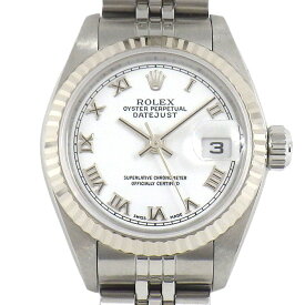 ロレックス Rolex 腕時計 デイトジャスト 79174 K番 2001年製 デイト ホワイト文字盤 ローマンインデックス フルーテッドベゼル ジュビリーブレス K18WG SS 自動巻き 【箱・保付き】 【中古】