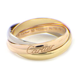 【最大3万円OFFクーポン★スペシャルセール】 カルティエ Cartier リング トリニティ スモールモデル SM スリーカラー K18PG K18WG K18YG 10号 / #50 【中古】