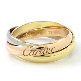 【最大3万円OFFクーポン★スペシャルセール】 カルティエ Cartier リング トリニティ スモールモデル SM スリーカラー K18PG K18WG K18YG 9.5号 / #49 【中古】