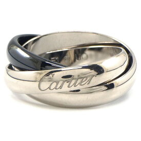 【最大3万円OFFクーポン★スペシャルセール】 カルティエ Cartier リング トリニティ クラシックモデル K18WG セラミック 11号 / #51 【箱・保付き】 【中古】
