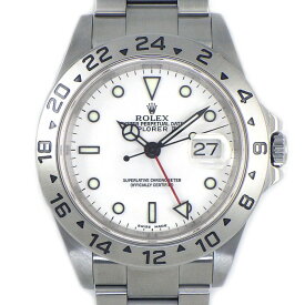 ロレックス Rolex 腕時計 エクスプローラーII 16570 GMT デイト 夜光針 夜光インデックス ホワイト文字盤 SS 自動巻き 【OH済み】 【箱・保付き】 【中古】