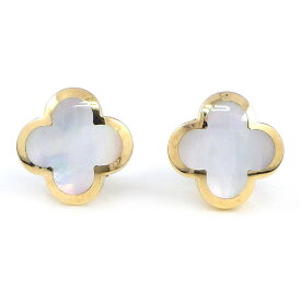 ヴァンクリーフ＆アーペル Van Cleef & Arpels ピアス ピュア アルハンブラ VCARA38800 ホワイト シェル K18YG 【中古】