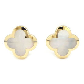 ヴァンクリーフ＆アーペル Van Cleef & Arpels ピアス ピュアアルハンブラ ARA39100 ホワイト シェル K18YG 【箱・保付き】 【中古】