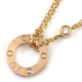 カルティエ Cartier ネックレス ラブサークル B7224509 Vis 2ポイント ダイヤモンド 計0.03ct K18PG 【箱・保付き】 【中古】