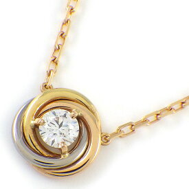 カルティエ Cartier ネックレス トリニティ スリーカラー 1ポイント ダイヤモンド K18PG K18WG K18YG 【中古】