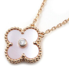 ヴァンクリーフ＆アーペル Van Cleef & Arpels ネックレス ヴィンテージアルハンブラ VCARPMOP00 2025年 ホリデーコレクション クリスマス 限定モデル 1ポイント ダイヤモンド ピンク シェル K18PG 【箱・保付き】 【中古】