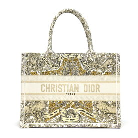 【15日限定★最大3万円OFF＆P3倍★】 ディオール Dior トートバッグ ブックトート ミディアム M1296ZEDP ホワイト ディオールアラウンドザワールドエンブロイダリー 【中古】