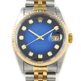 ロレックス Rolex 腕時計 デイトジャスト 16233G W番 1994-1995年製 10ポイント ダイヤインデックス ブルー グラデーション文字盤 デイト K18YG SS 自動巻き 【中古】