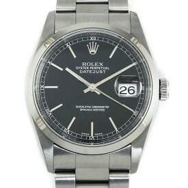 ロレックス Rolex 腕時計 デイトジャスト 16200 Y番 2002年製 ブラック文字盤 デイト SS 自動巻き 【中古】