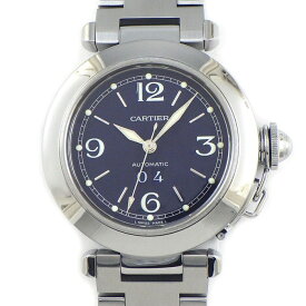 【20日限定★最大3万円OFF＆P3倍★】 カルティエ Cartier 腕時計 パシャC ビッグデイト W31047M7 ブルー文字盤 デイト 夜光針/夜光インデックス SS 自動巻き 【中古】