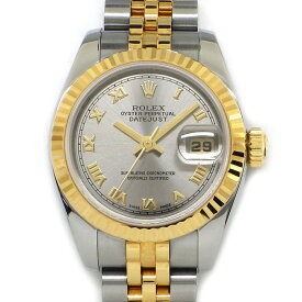 ロレックス Rolex 腕時計 デイトジャスト 179173 F番 2003年-2004年製 ローマンインデックス サンレイ グレー文字盤 フルーテッドベゼル ジュビリーブレス K18YG SS 自動巻き 【中古】