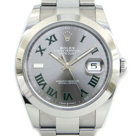 【20日限定★最大3万円OFF＆P3倍★】 ロレックス Rolex 腕時計 デイトジャスト 126300 ランダムシリアル ルーレット刻印 スレート文字盤 ローマンインデックス デイト SS 自動巻き 【箱・保付き】 【中古】