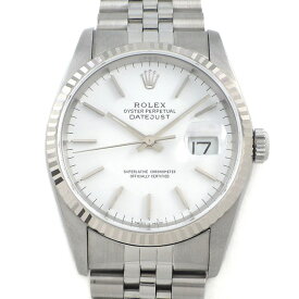 ロレックス Rolex 腕時計 デイトジャスト 16234 X番 1991年製 夜光インデックス 夜光針 ホワイト文字盤 フルーテッドベゼル ジュビリーブレス K18WG SS 自動巻き 【OH済み】 【中古】