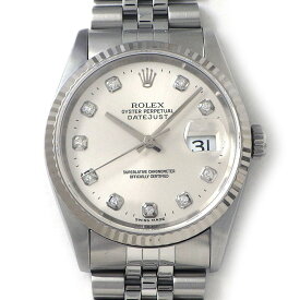 ロレックス Rolex 腕時計 デイトジャスト 16234G T番 1996年 10ポイント ダイヤインデックス シルバーサンレイ文字盤 デイト K18WG SS 自動巻き 【箱・保付き】 【中古】