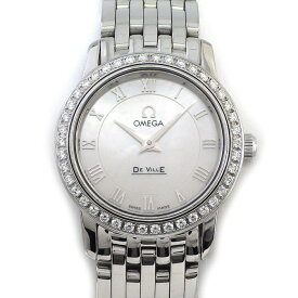 オメガ OMEGA 腕時計 デ・ヴィル 4575.71.00 ダイヤベゼル ホワイトシェル文字盤 ローマンインデックス SS クオーツアナログ 【中古】