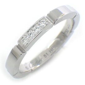 【最大3万円OFFクーポン★スペシャルセール】 カルティエ Cartier リング マイヨンパンテール ウェディングバンド CRB4080451 ダイヤモンド 計0.05ct K18WG 11号 / ＃51 【中古】