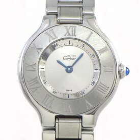 カルティエ Cartier 腕時計 マスト21 W10109T2 サンレイ シルバー文字盤 ローマンインデックス SS クオーツアナログ 【中古】