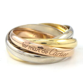 【最大3万円OFFクーポン★スペシャルセール】 カルティエ Cartier リング トリニティ 5連 スリーカラー K18PG K18WG K18YG 9号 / #48 【中古】
