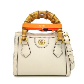 グッチ GUCCI ハンドバッグ/ショルダーバッグ ダイアナ スモール トートバッグ 655661 アイボリー レザー ゴールド金具 【中古】