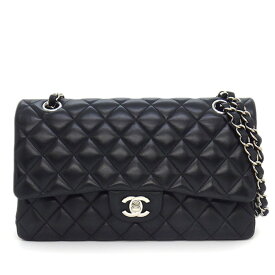 シャネル CHANEL ショルダーバッグ マトラッセ25 11.12 クラシック ハンドバッグ A01112 2019年 ブラック ボルドー ラムスキン 【中古】