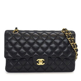 シャネル CHANEL ショルダーバッグ マトラッセ25 11.12 クラシック ハンドバッグ A01112 2014年 ブラック ボルドー ラムスキン 【中古】