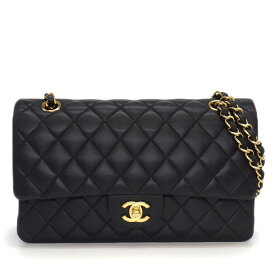 シャネル CHANEL ショルダーバッグ マトラッセ25 11.12 クラシック ハンドバッグ A01112 2014年 ブラック ボルドー ラムスキン 【中古】