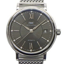 【15日限定★最大3万円OFF＆P3倍★】 IWC 腕時計 ポートフィノ IW458110 12ポイント ダイヤインデックス サンレイ グレー文字盤 デイト SS 自動巻き 【中古】