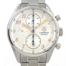【15日限定★最大3万円OFF＆P3倍★】 タグ・ホイヤー TAG Heuer 腕時計 カレラ CAS2112.FC6291 デイト クロノグラフ スモールセコンド 裏スケ ギョーシェ シルバー文字盤 SS 自動巻き 【箱・保付き】 【中古】