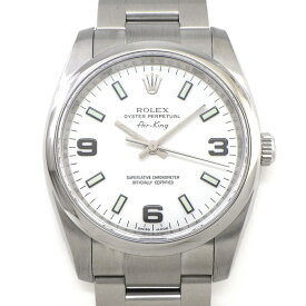 ロレックス Rolex 腕時計 エアキング 114200 M番 2007年-2008年製 ルーレット刻印 夜光インデックス 夜光針 ホワイト文字盤 SS 自動巻き 【中古】
