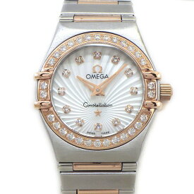 【15日限定★最大3万円OFF＆P3倍★】 オメガ OMEGA 腕時計 コンステレーション ミニ 111.25.23.60.55.003 ダイヤベゼル 12ポイント ダイヤインデックス ホワイトシェル文字盤 K18PG SS クオーツアナログ 【中古】