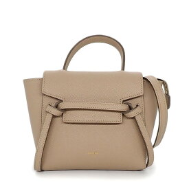 セリーヌ CELINE ハンドバッグ/ショルダーバッグ ベルトバッグ ピコ 194263ZVA.18LT ライトトープ カーフスキン ゴールド金具 【中古】