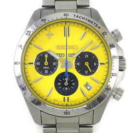 【15日限定★最大3万円OFF＆P3倍★】 セイコー SEIKO 腕時計 IEI 923形 ドクターイエロー 運行20周年記念ウォッチ 8T63-01E0 5000本限定 デイト クロノグラフ タキメーター スモールセコンド 夜光針 イエロー文字盤 SS クオーツアナログ 【箱・保付き】 【中古】