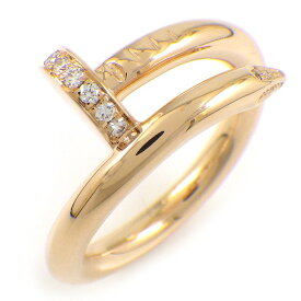【最大3万円OFFクーポン★スペシャルセール】 カルティエ Cartier リング ジュストアンクル クラシック B4094849 釘モチーフ 22ポイント ダイヤモンド 計0.13ct K18PG 9号 / #49 【中古】