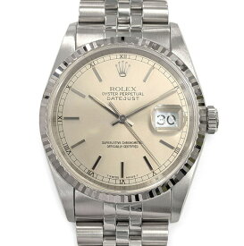 【最大3万円OFFクーポン★スペシャルセール】 ロレックス Rolex 腕時計 デイトジャスト 16234 T番 1996年製 サンレイ シルバー文字盤 K18WG SS 自動巻き 【箱・保付き】 【中古】