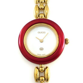 【最大3万円OFFクーポン★スペシャルセール】 グッチ GUCCI 腕時計 チェンジベゼル 11/12 マルチカラーベゼル 全6色 ホワイト文字盤 GP クオーツアナログ 【中古】