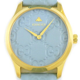 【最大3万円OFFクーポン★スペシャルセール】 グッチ GUCCI 腕時計 Gタイムレス 126.4/YA1264097 ブルー文字盤 SS ブルー レザーベルト クオーツアナログ 【箱・保付き】 【中古】