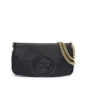 【最大3万円OFFクーポン★スペシャルセール】 グッチ GUCCI ショルダーバッグ ソーホー チェーンショルダーバッグ 336752 ブラック レザー ゴールド金具 【中古】