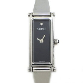 【最大3万円OFFクーポン★スペシャルセール】 グッチ GUCCI 腕時計 ブレスウォッチ 1500L ホースビット レクタンギュラー 1ポイント ダイヤモンド ブラック文字盤 SS クオーツアナログ 【中古】