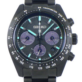 【最大3万円OFFクーポン★スペシャルセール】 セイコー SEIKO 腕時計 プロスペックス スピードタイマー SBDL103/V192-0AF0 The Black Series ナイトビジョン デイト クロノグラフ タキメーター 夜光 ブラック文字盤 ブラックPVD SS ソーラー 【箱・保付き】 【中古】