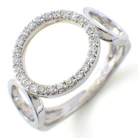 【最大2万円OFFクーポン配布中★10日限定P3倍】 【ダイヤモンド】 リング サークルモチーフ ダイヤモンド 0.20ct K18WG 11号 【中古】