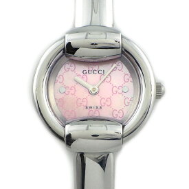 【最大2万円OFFクーポン配布中★10日限定P3倍】 グッチ GUCCI 腕時計 バングルウォッチ 1400L GG ロゴ ピンクシェル文字盤 SS クオーツアナログ 【中古】
