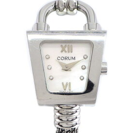 【最大2万円OFFクーポン配布中★10日限定P3倍】 コルム CORUM 腕時計 トラピーズ 101.414.20 6ポイント ダイヤモンドインデックス ホワイトシェル文字盤 SS クオーツアナログ 【中古】