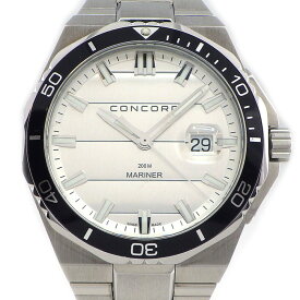 【最大2万円OFFクーポン配布中★10日限定P3倍】 コンコルド Concord 腕時計 マリナー デイト 200M 05.1.14.1138 デイト 夜光インデックス 夜光針 シルバー 文字盤 SS クオーツアナログ 【中古】